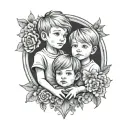 Grandchildren tattoo design idea