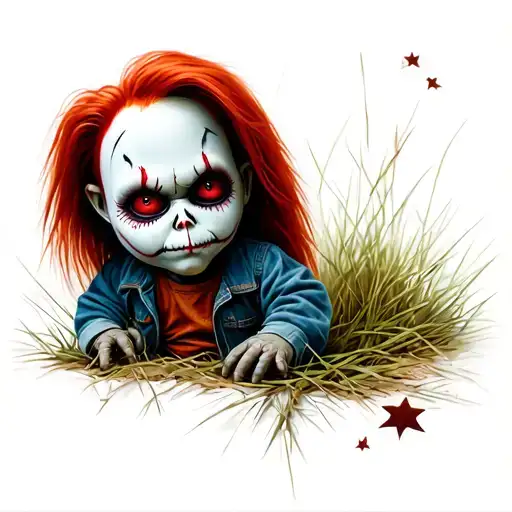 chucky in the Nightmare before Christmas outdoors tattoo design idea