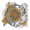 fibonacci spiral science sacred geometry  tattoo design idea