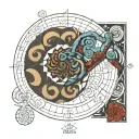 fibonacci spiral science sacred geometry  tattoo design idea