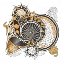 fibonacci spiral science sacred geometry  tattoo design idea