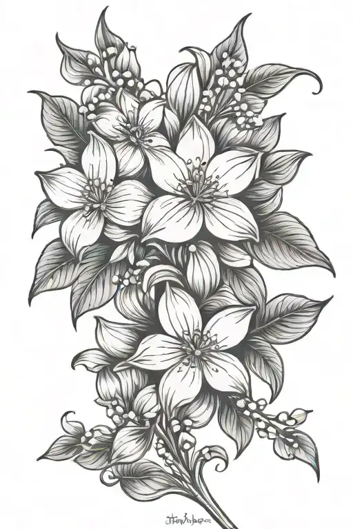 Hernandez written with dogwood flowers tattoo design idea