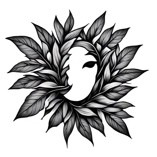 Generate me a tattoo design with the following features: It should be fineline, small leaves that spread around the knee tattoo design idea
