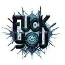 "Fuck you" Biomechanics, metal parts, gears, pipes, wires, torn skin effect,  realism, black and gray color scheme.  tattoo design idea
