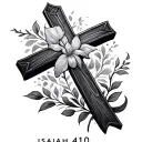 Isaiah 41:10 cross tattoo design idea