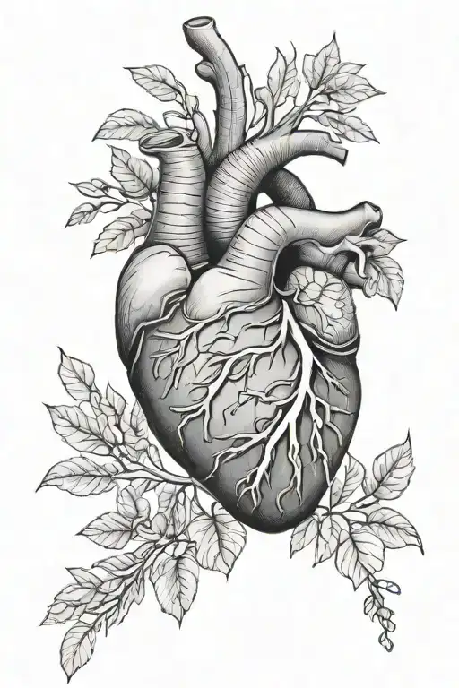 realistic heart tattoo design idea