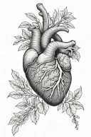 realistic heart tattoo design idea