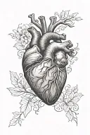 realistic heart tattoo design idea