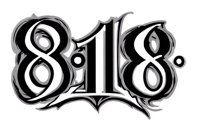 "8:18" roman numerals tattoo design idea