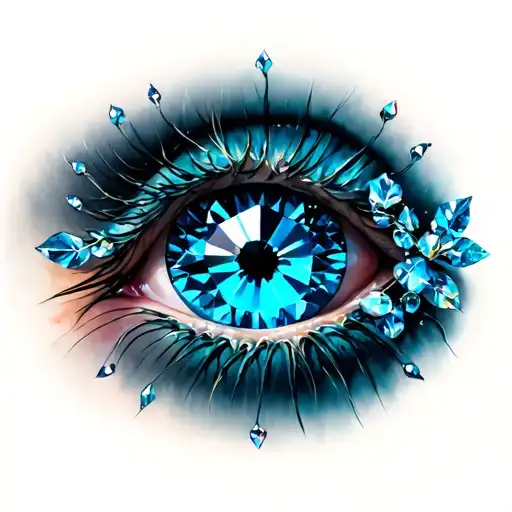 Eye in a diamond with garland tattoo design idea