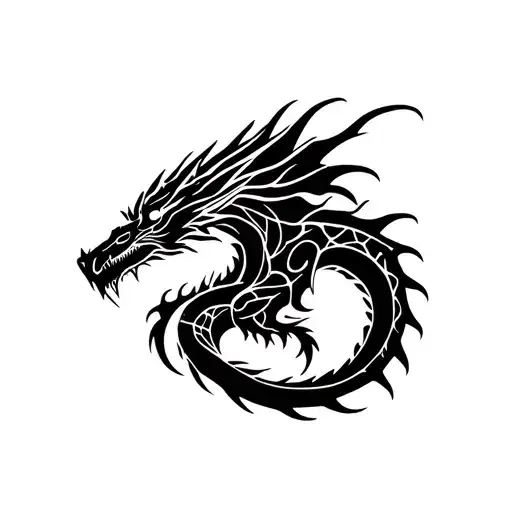 Biomechanical Dragon tattoo design idea