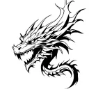 Biomechanical Dragon tattoo design idea