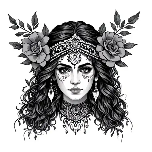 Romany Gypsy tattoo design idea
