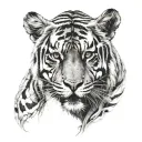 taurus X tiger face tattoo design idea