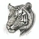 taurus X tiger face tattoo design idea