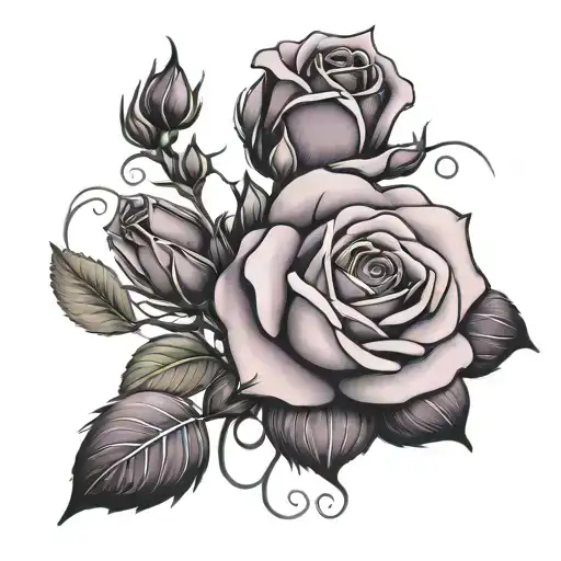 light purple rose. alexandrite pearl crystals zodiac sign cancer tattoo design idea