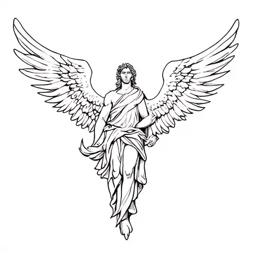 modern saint michael arcangel san miguel tattoo design idea