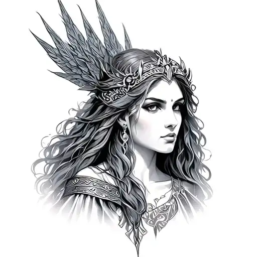 Freya goddess tattoo design idea