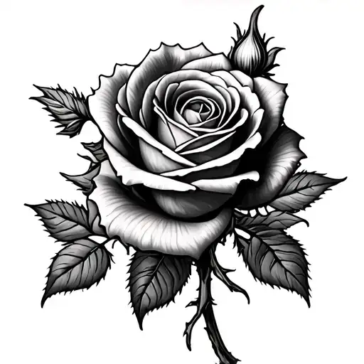 Rose And Thistle Entwined tattoo design idea