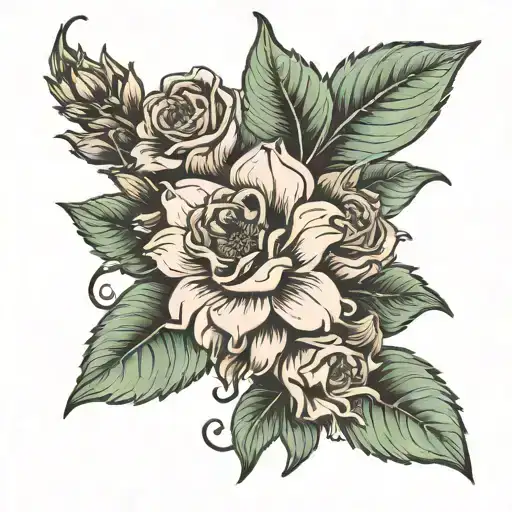 August June October Birth Flower tattoo design idea