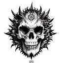 Mexican dragon skull tattoo design idea