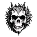 Mexican dragon skull tattoo design idea