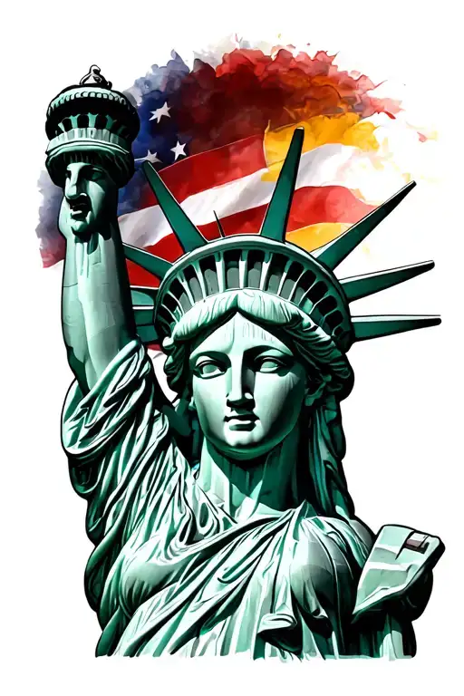 lady liberty tattoo design idea