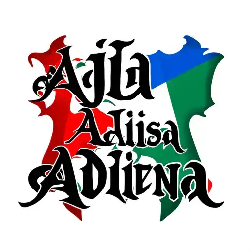 "Ajla Alisia Addiena" Wales and Bosnia flag intertwined tattoo design idea