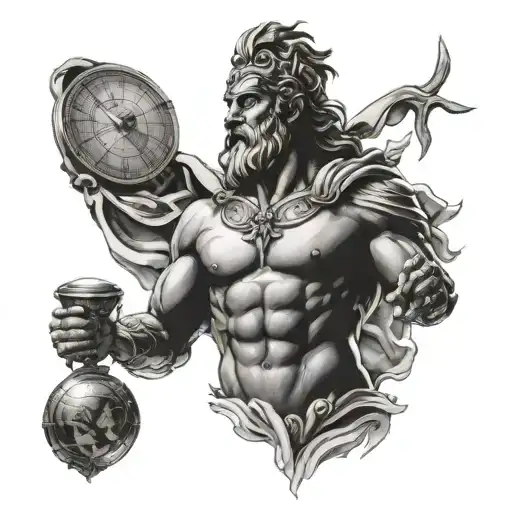 greek god atlas holding the sky tattoo design idea