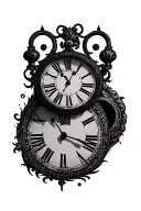 double clock face roman numerals representing important dates tattoo design idea