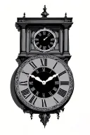 double clock face roman numerals representing important dates tattoo design idea