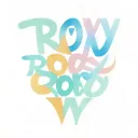 Roxy written in bold letters tattoo design idea