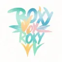 Roxy written in bold letters tattoo design idea