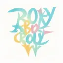 Roxy written in bold letters tattoo design idea