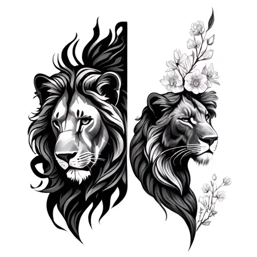 Leo And Virgo tattoo design idea