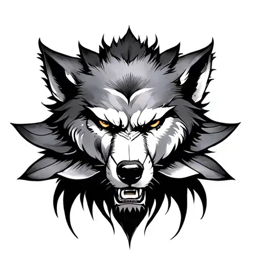 werewolf lotus tattoo design idea