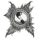 circle death to life tattoo design idea