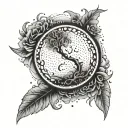 circle death to life tattoo design idea