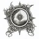 circle death to life tattoo design idea