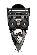 an entity carrying boombox tattoo design idea