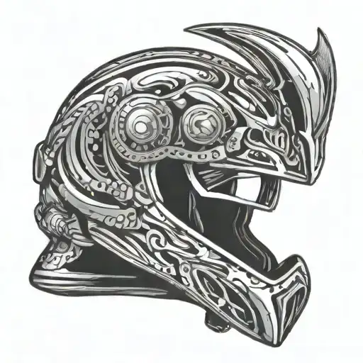 quading helmet tattoo design idea