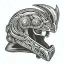 quading helmet tattoo design idea