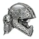 quading helmet tattoo design idea