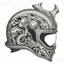 quading helmet tattoo design idea