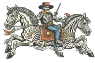 skeleton on horse tattoo design idea