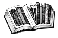 An opened book where there are bookshelves inside the opened pages tattoo design idea