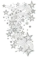 overlapping shooting stars tattoo design idea