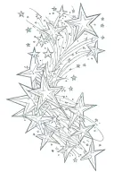 overlapping shooting stars tattoo design idea