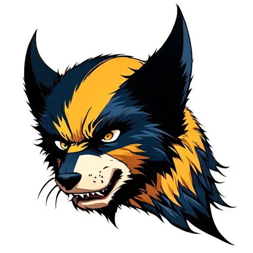 Wolverine animal head tattoo design idea