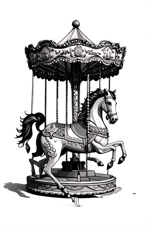 The Carousel Never Stops Turning  tattoo design idea